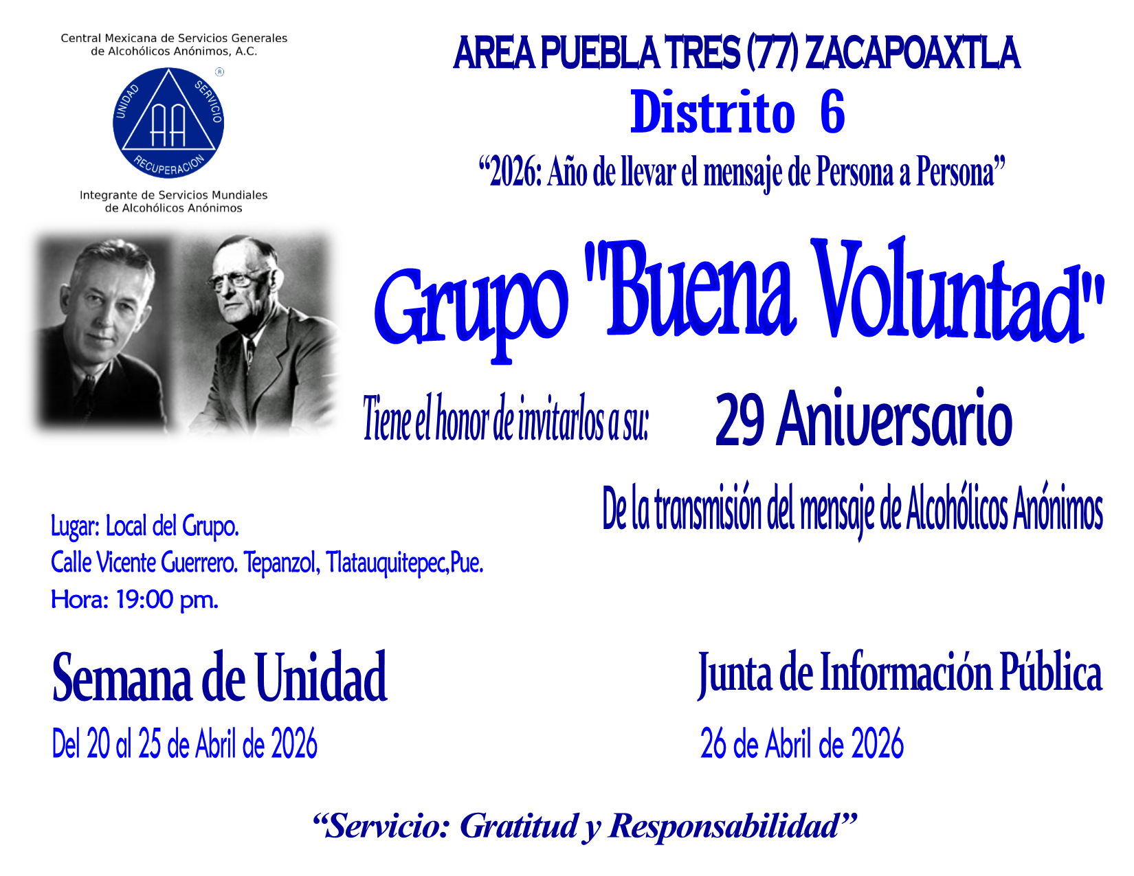 29 Aniversario del Grupo "Buena Voluntad" del Distrito 6